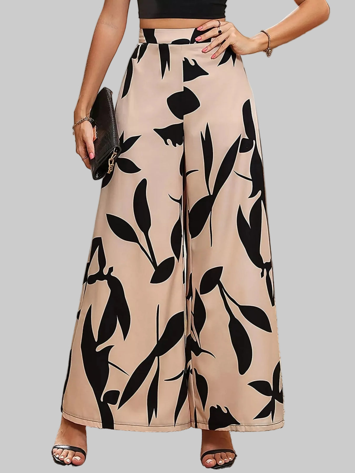 Printed Wide Leg Pants