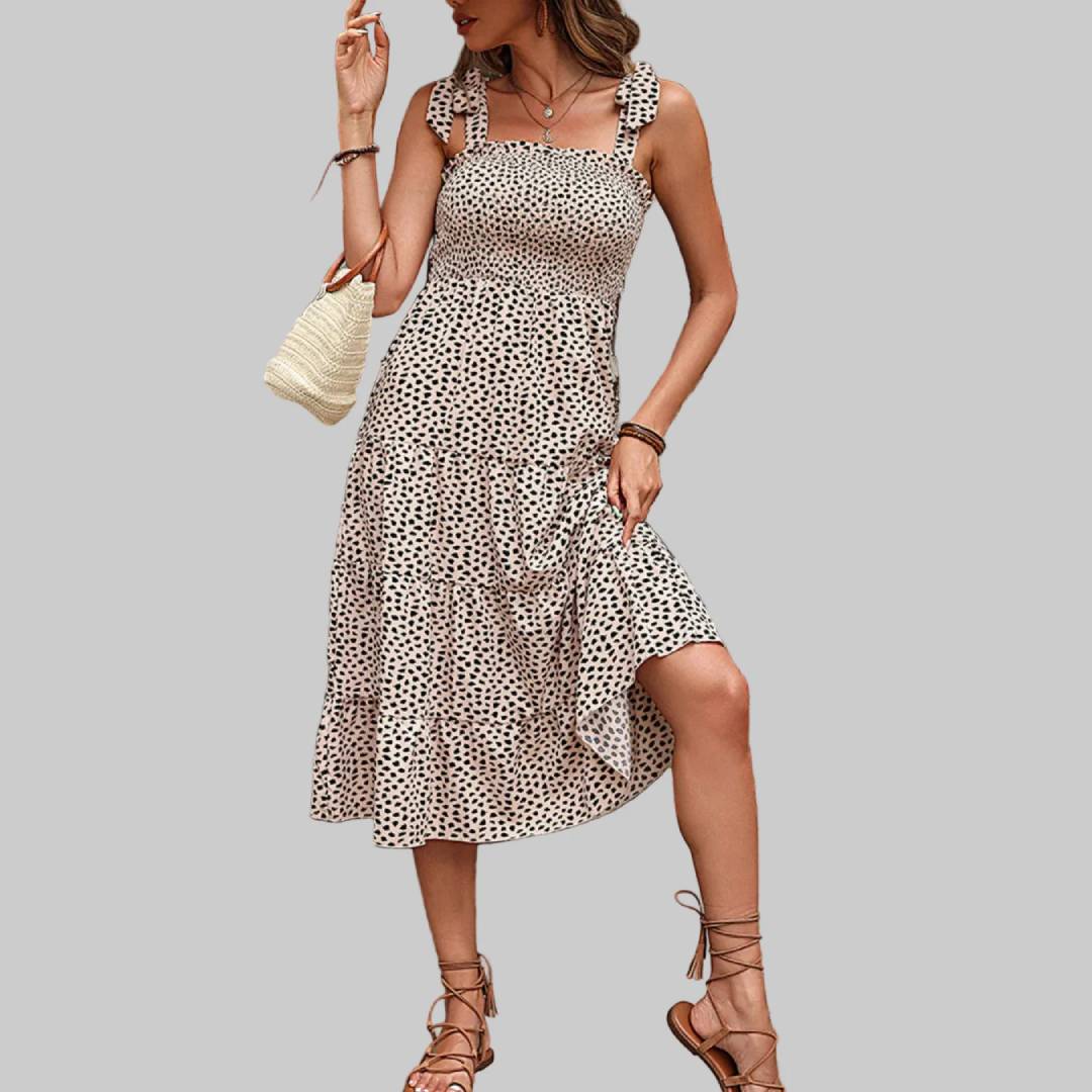 Leopard Tie-Shoulder Dress