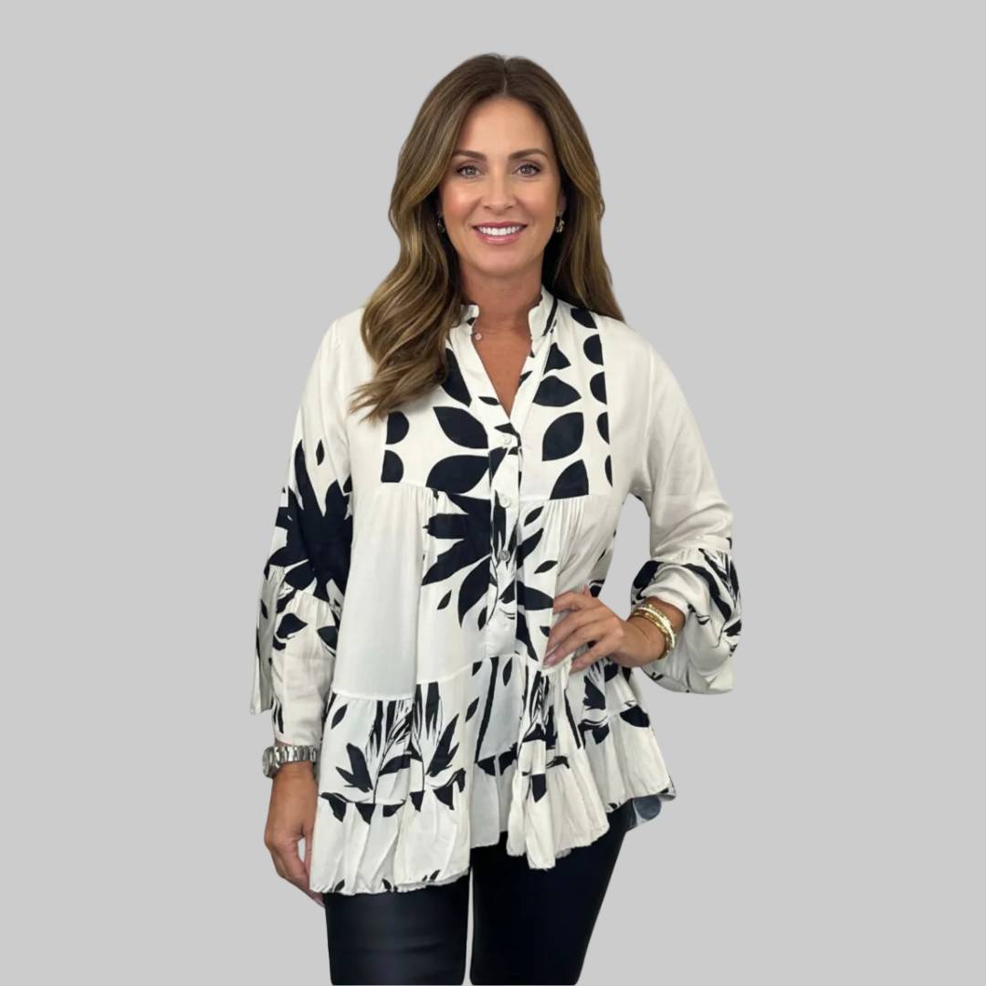 Floral Long-Sleeve Blouse